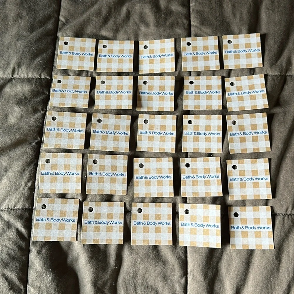 Bath & Body Works Small Cardboard Gingham Gift Tags